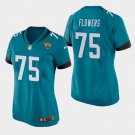 Women's Jacksonville Jaguars #75 Ereck Flowers Teal Stitched Jersey