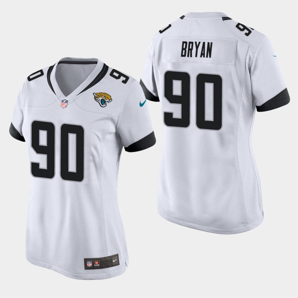Women's Jacksonville Jaguars #90 Taven Bryan White Stitched Jersey
