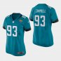 Women's Jacksonville Jaguars #93 Calais Campbell Teal Stitched Jersey