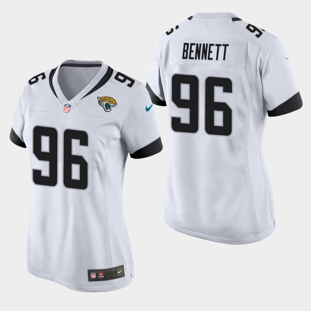 Women's Jacksonville Jaguars #96 Michael Bennett White Stitched Jersey