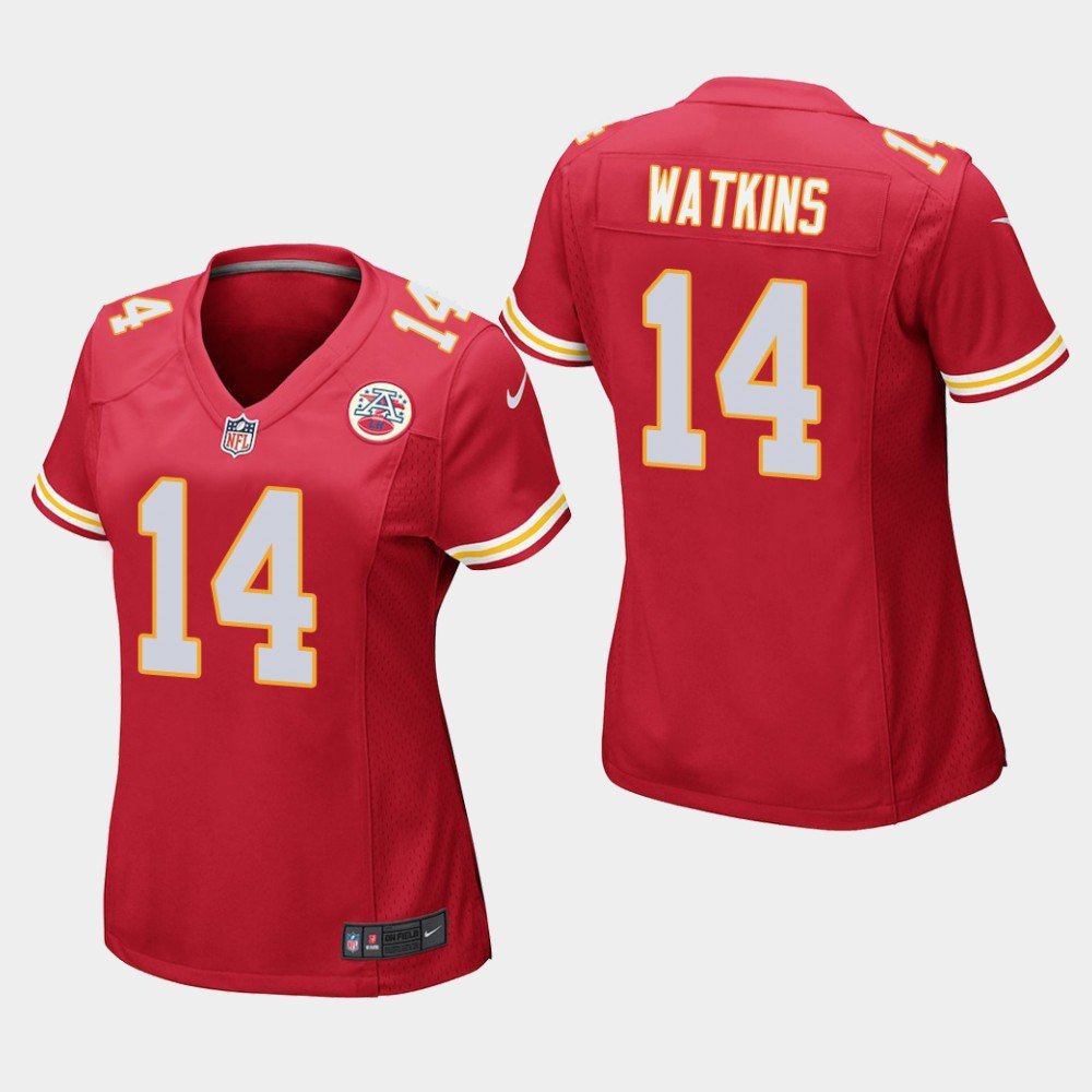 Women's Kansas City Chiefs #14 Sammy Watkins Red Stitched Jersey