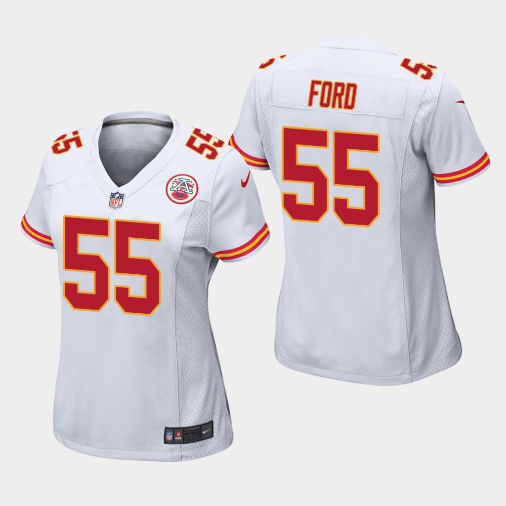 Women's Kansas City Chiefs #55 Dee Ford White Stitched Jersey