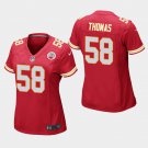 Women's Kansas City Chiefs #58 Derrick Thomas Red Stitched Jersey
