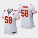 Women's Kansas City Chiefs #58 Derrick Thomas White Stitched Jersey