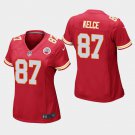 Women's Kansas City Chiefs #87 Travis Kelce Red Stitched Jersey