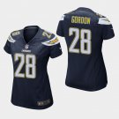 Women's Los Angeles Chargers #28 Melvin Gordon Navy Stitched Jersey