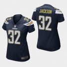 Women's Los Angeles Chargers #32 Justin Jackson Navy Stitched Jersey