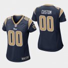 Women's Los Angeles Rams #00 Custom Name and Number Navy Stitched Jersey