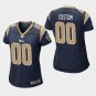Women's Los Angeles Rams #00 Custom Name and Number Navy Stitched Jersey