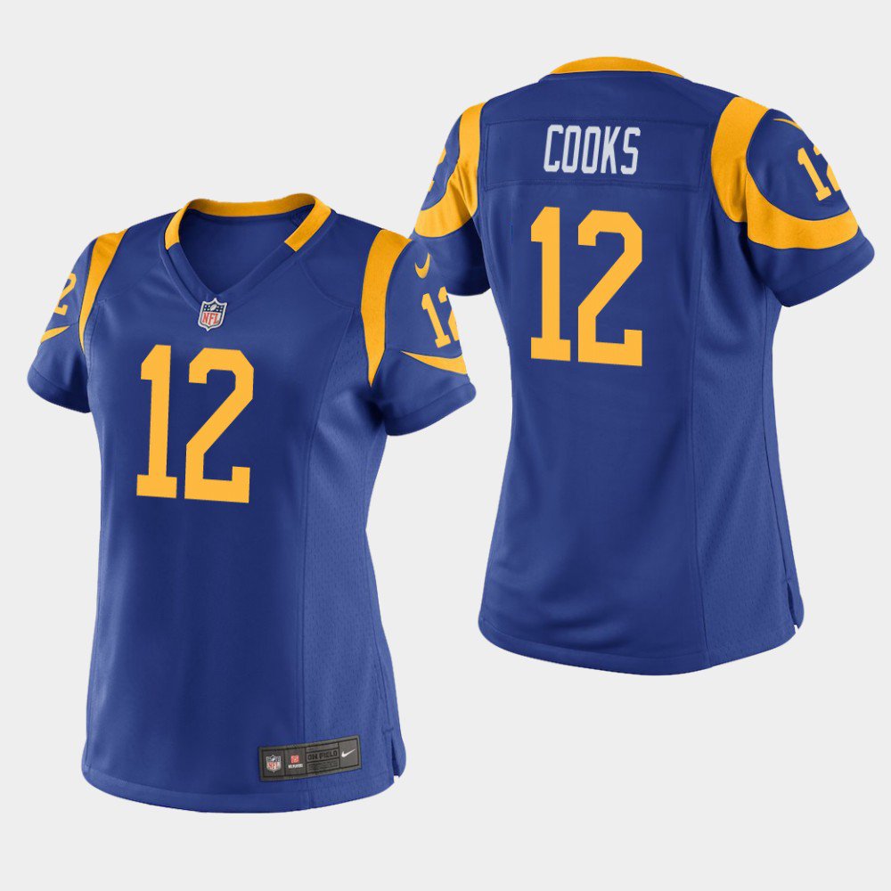 Women's Los Angeles Rams #12 Brandin Cooks Royal Stitched Jersey