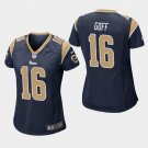 Women's Los Angeles Rams #16 Jared Goff Navy Stitched Jersey
