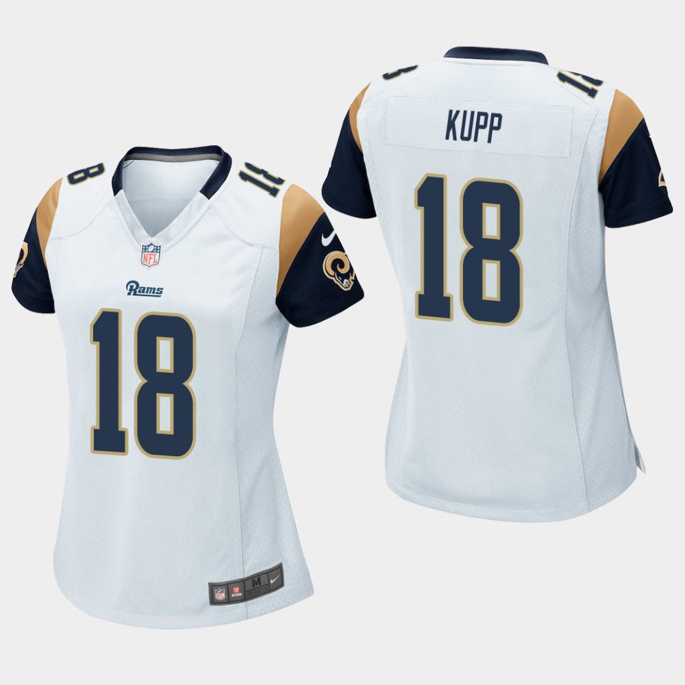 Women's Los Angeles Rams #18 Cooper Kupp White Stitched Jersey