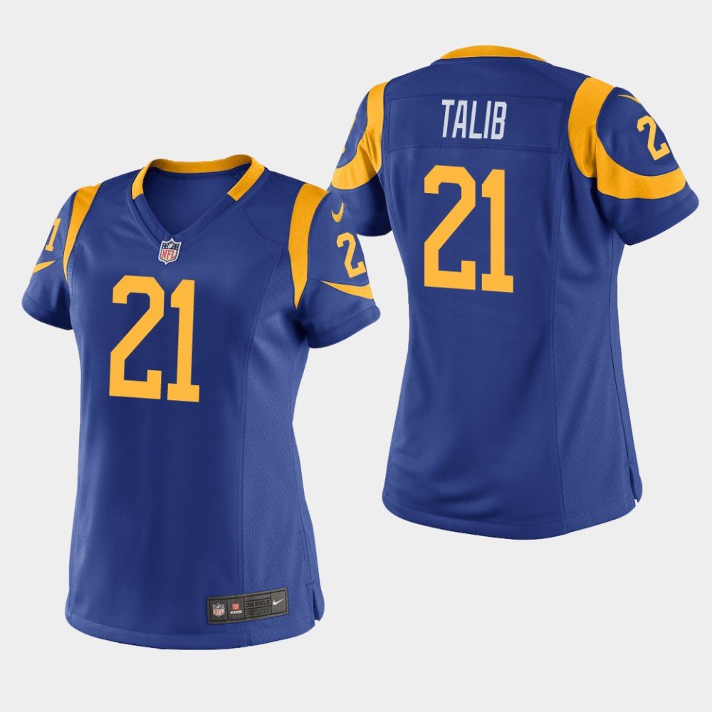 Women's Los Angeles Rams #21 Aqib Talib Royal Stitched Jersey