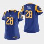 Women's Los Angeles Rams #28 Marshall Faulk Royal Stitched Jersey