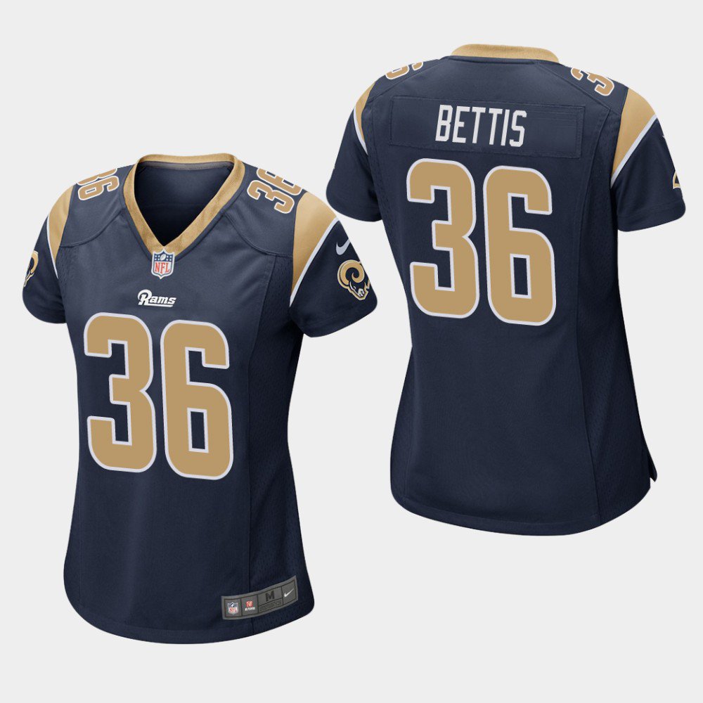Women's Los Angeles Rams #36 Jerome Bettis Navy Stitched Jersey