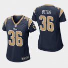 Women's Los Angeles Rams #36 Jerome Bettis Navy Stitched Jersey