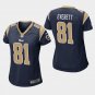 Women's Los Angeles Rams #81 Gerald Everett Navy Stitched Jersey