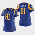 Women's Los Angeles Rams #81 Gerald Everett Royal Stitched Jersey