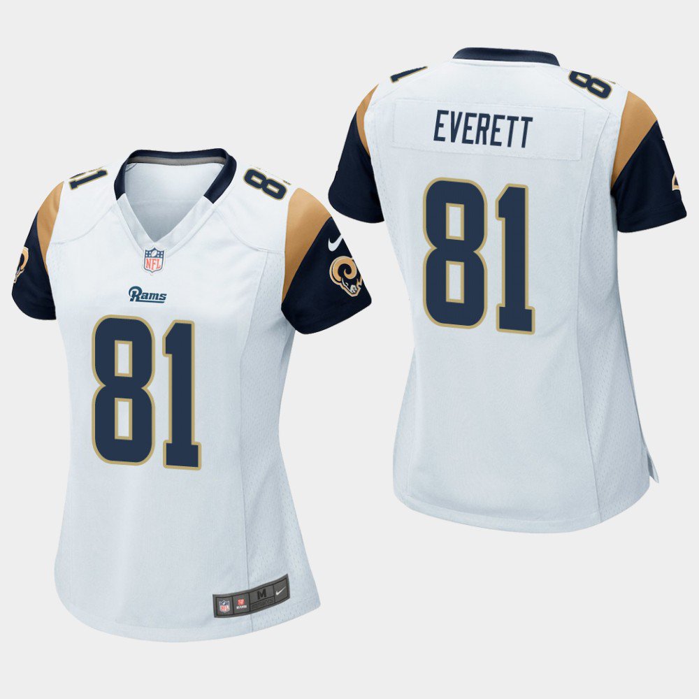 Women's Los Angeles Rams #81 Gerald Everett White Stitched Jersey