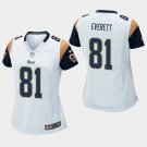 Women's Los Angeles Rams #81 Gerald Everett White Stitched Jersey