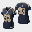 Women's Los Angeles Rams #93 Ndamukong Suh Navy Stitched Jersey