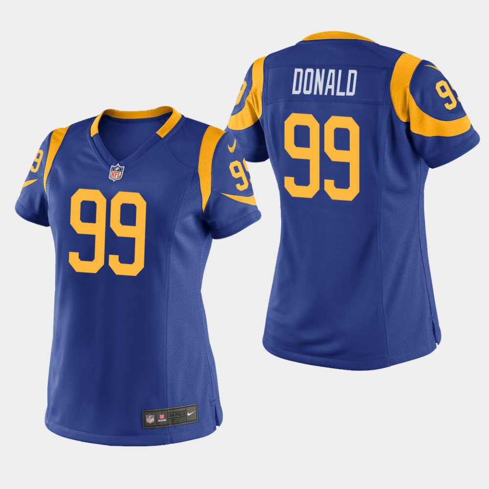 Women's Los Angeles Rams #99 Aaron Donald Royal Stitched Jersey