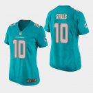 Women's Miami Dolphins #10 Kenny Stills Aqua Stitched Jersey