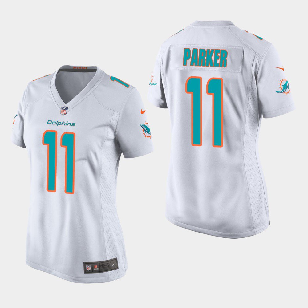 Women's Miami Dolphins #11 DeVante Parker White Stitched Jersey