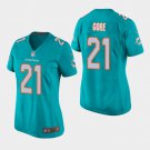 Women's Miami Dolphins #21 Frank Gore Aqua Stitched Jersey