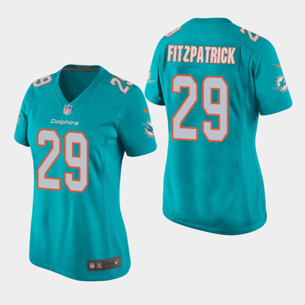 Women\'s Miami Dolphins #29 Minkah Fitzpatrick Aqua Stitched Jersey