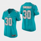 Women's Miami Dolphins #30 Cordrea Tankersley Aqua Stitched Jersey
