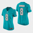 Women's Miami Dolphins #8 Brock Osweiler Aqua Stitched Jersey