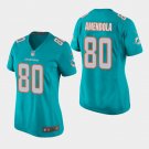 Women's Miami Dolphins #80 Danny Amendola Aqua Stitched Jersey