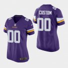 Women's Minnesota Vikings #00 Custom Name and Number Purple Stitched Jersey