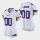 Women's Minnesota Vikings #00 Custom Name and Number White Stitched Jersey