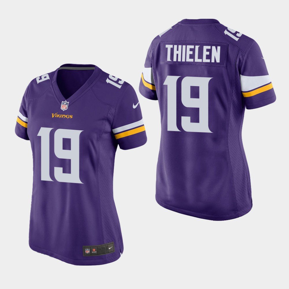 Women's Minnesota Vikings #19 Adam Thielen Purple Stitched Jersey
