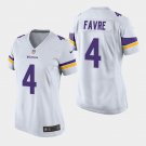 Women's Minnesota Vikings #4 Brett Favre White Stitched Jersey