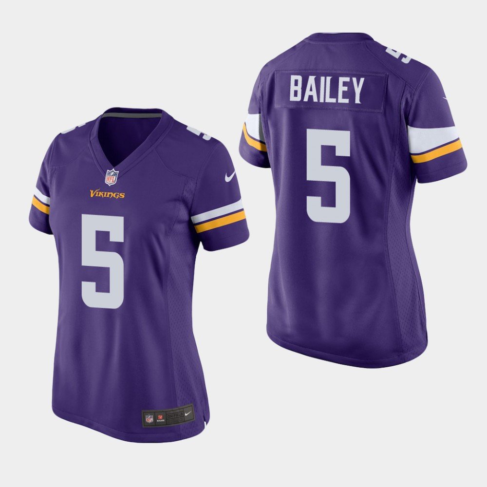 Women's Minnesota Vikings #5 Dan Bailey Purple Stitched Jersey
