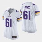 Women's Minnesota Vikings #61 Brett Jones White Stitched Jersey
