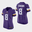 Women's Minnesota Vikings #8 Kirk Cousins Purple Stitched Jersey