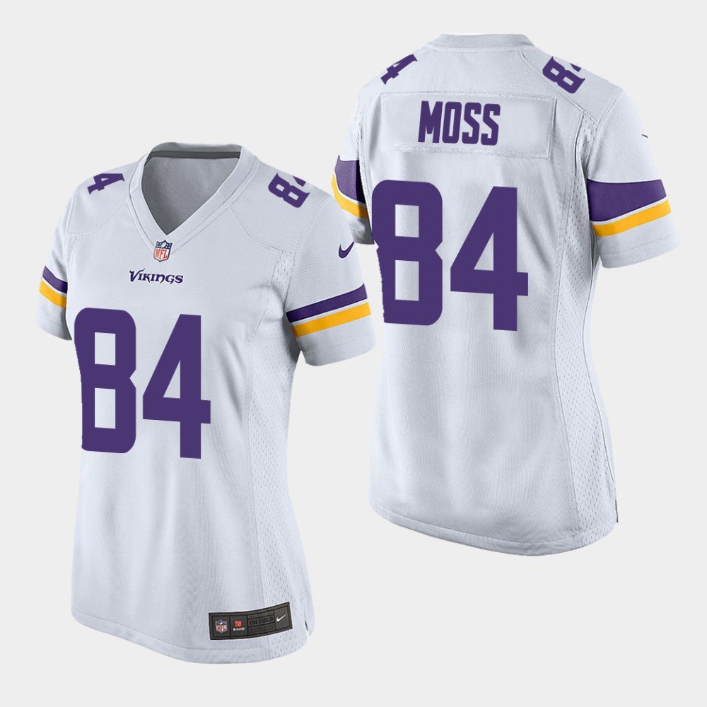 Women's Minnesota Vikings #84 Randy Moss White Stitched Jersey