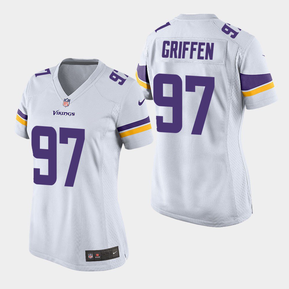 Women's Minnesota Vikings #97 Everson Griffen White Stitched Jersey