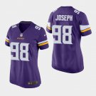 Women's Minnesota Vikings #98 Linval Joseph Purple Stitched Jersey