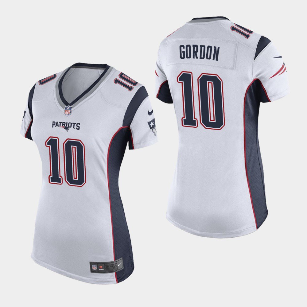Women's New England Patriots #10 Josh Gordon White Stitched Jersey