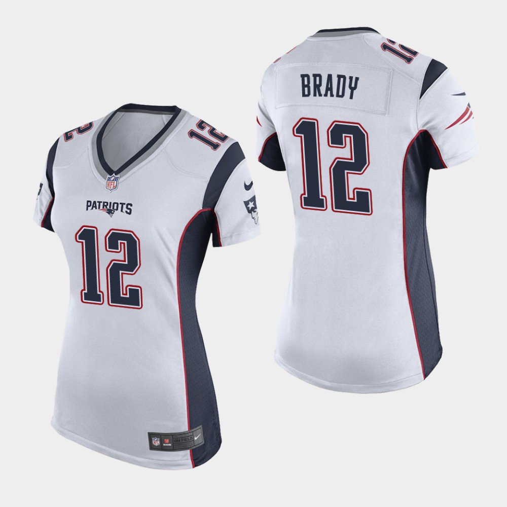Women's New England Patriots #12 Tom Brady White Stitched Jersey