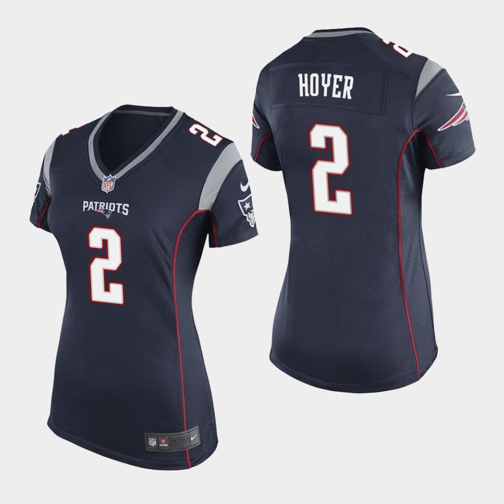 Women's New England Patriots #2 Brian Hoyer Navy Stitched Jersey
