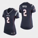 Women's New England Patriots #2 Brian Hoyer Navy Stitched Jersey