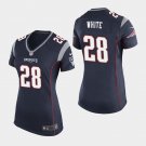 Women's New England Patriots #28 James White Navy Stitched Jersey