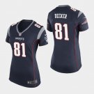 Women's New England Patriots #81 Eric Decker Navy Stitched Jersey