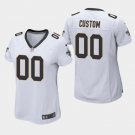 Women's New Orleans Saints #00 Custom Name and Number White Stitched Jersey